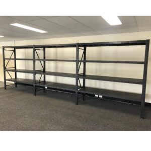 5.4M X 0.4M X 1.8M 2400 KG Heavy Duty Steel Shelving Black
