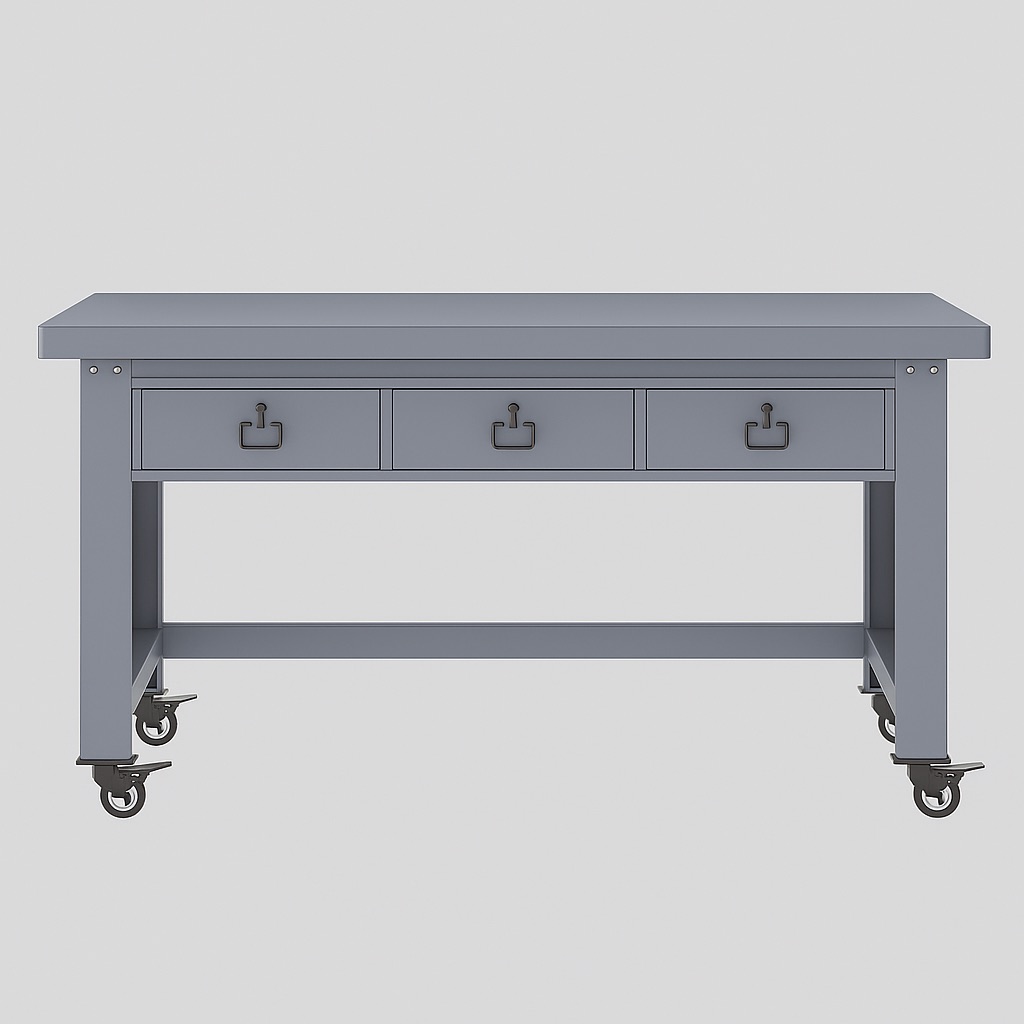 Industrial Mobile Work Bench 2.1M Length with Drawers - Image 3