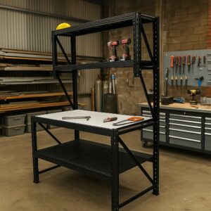 4-Level Work Bench with Plywood Work Top 0.8M Deep 2M High