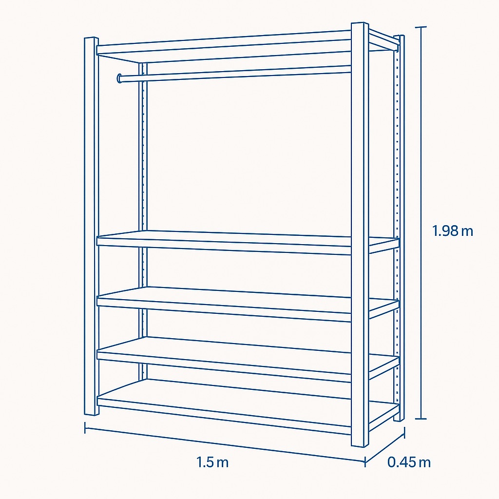 Elegante Wardrobe 1.5M x 0.45M x 1.98M - Image 4