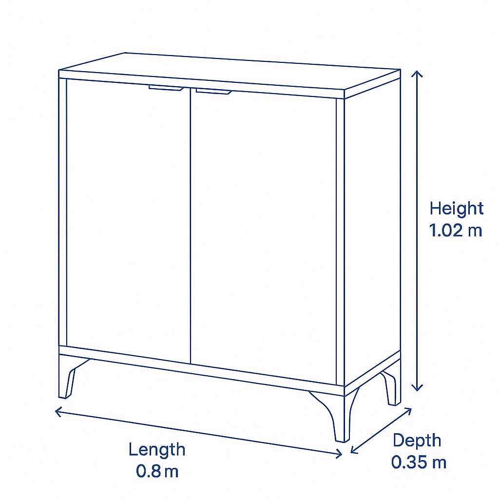 Steeluxe Shoe Cabinet 0.8M x 0.35M x 1.02M - Image 4
