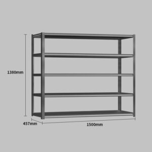 Steel Shelving 1.5M X 0.457M X 1.38M Black