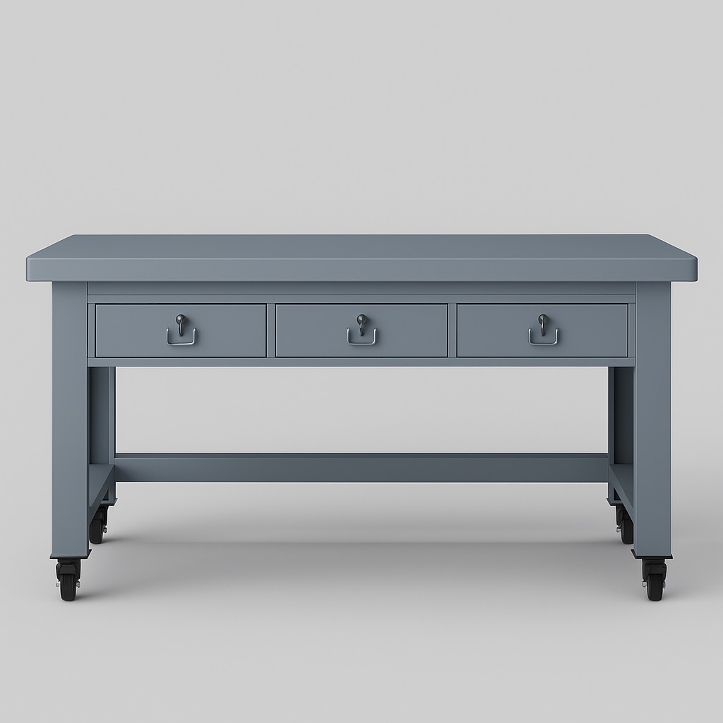 Industrial Mobile Work Bench 1.5M Length with Drawers - Image 4