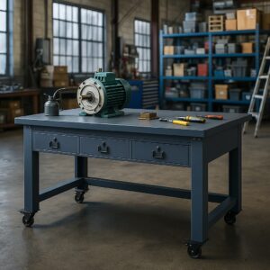 Industrial Mobile Work Bench 1.5M Length with Drawers