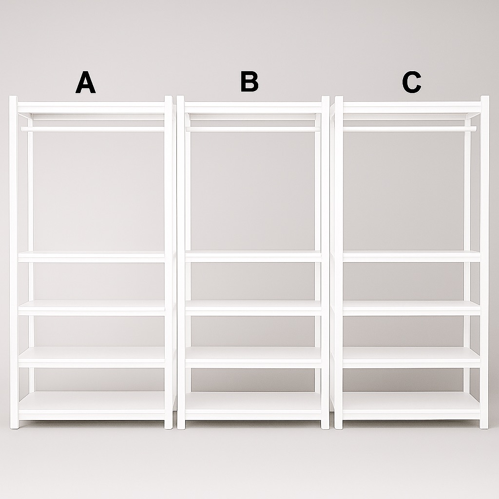 Trio Wardrobe Fusion 3 Unit Combination - Opal White - Image 3