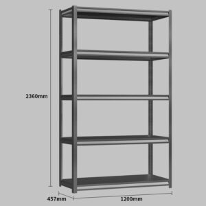 Steel Shelving 1.2M X 0.457M X 2.36M Black