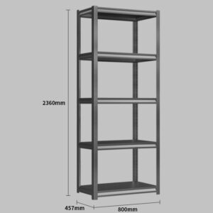 Steel Shelving 0.8M X 0.457M X 2.36M Black