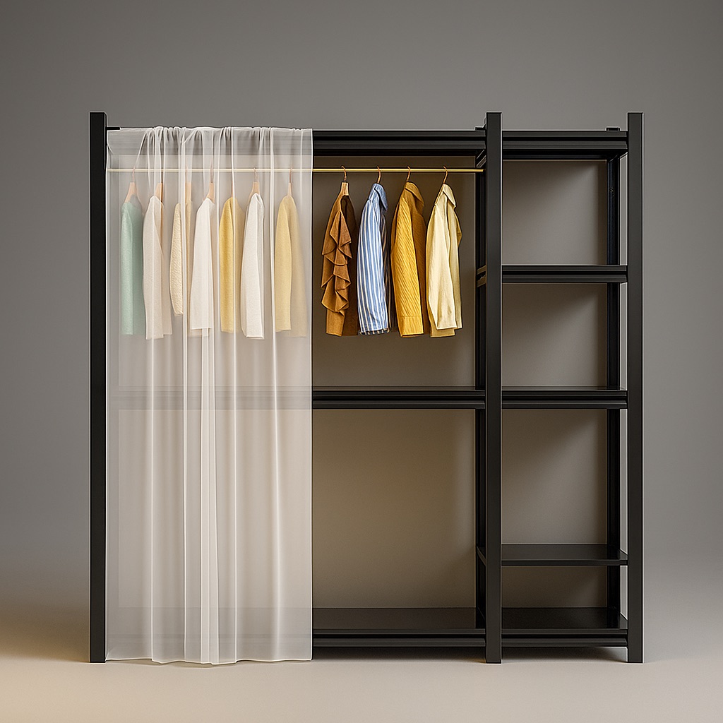 Dust-Proof Sheer Fabric Cover for Open Wardrobe - Image 2