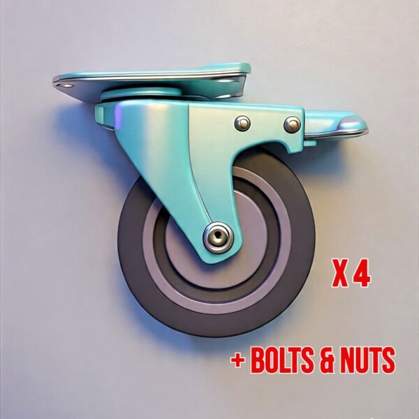 Set of 4" TPR Braked Castors – 4pcs