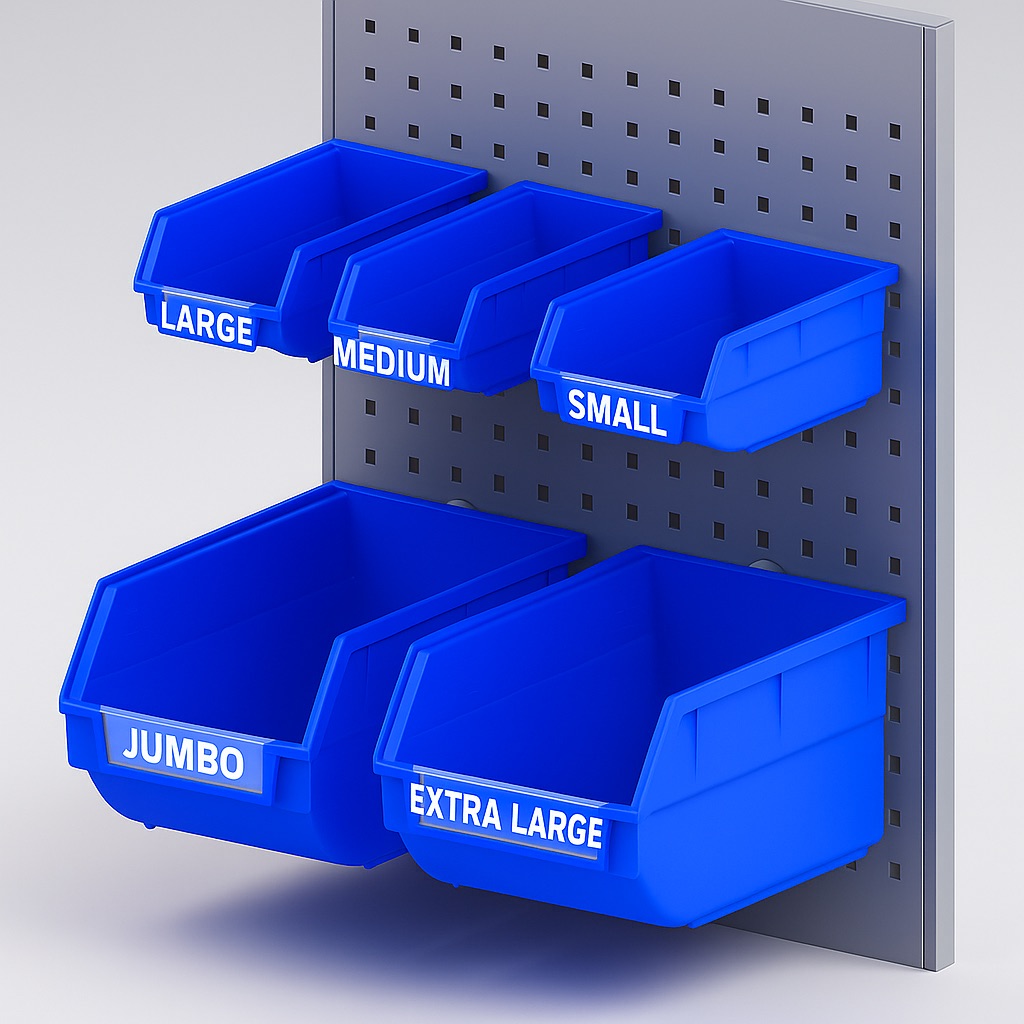 Pegboard Plastic Parts Bins – 5 Sizes Available - Image 3
