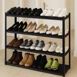 Apex 5-Tier Black Steel Shoe Rack 1.0M x 0.3M x 1.03M