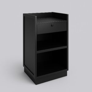 0.6m Black Retail Counter Unit – Flat Pack