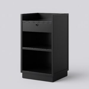 0.6m Black Retail Counter Unit – Flat Pack