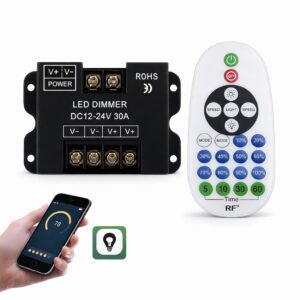 Bluetooth LED Dimmer Controller – Single-Colour | App + Wireless Remote