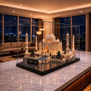 Premium Frameless Glass Display Case with Mirror Base — Suits Large LEGO Icons Builds (1100mm)