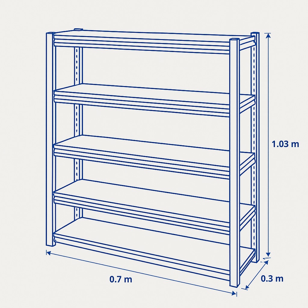Zenith 5-Tier Black Steel Shoe Rack 0.7M x 0.3M x 1.03M - Image 3