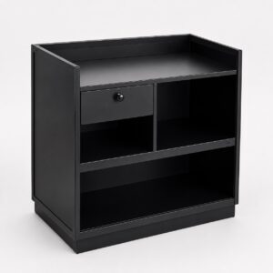 1.2m Black Retail Counter Unit – Flat Pack