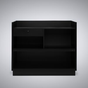 1.2m Black Retail Counter Unit – Flat Pack
