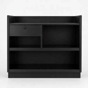 1.2m Black Retail Counter Unit – Flat Pack