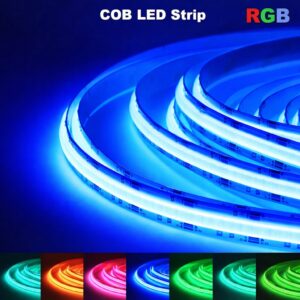 12V COB RGB LED Strip Light (2m) – Dot-Free Continuous Illumination