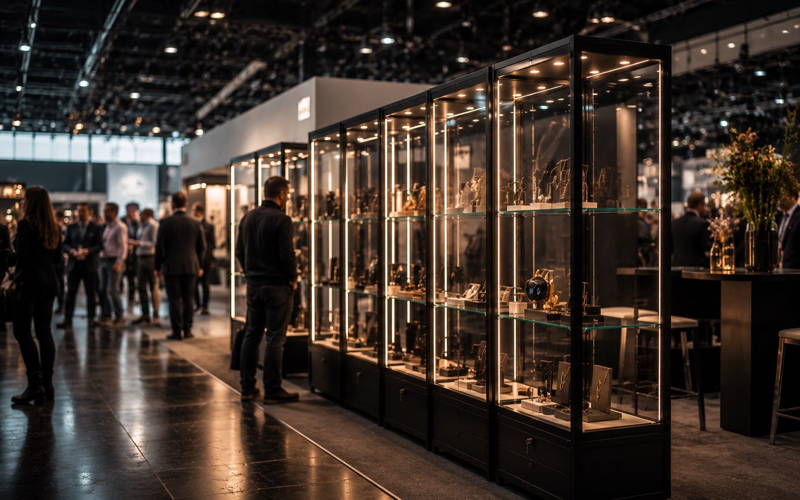 Display cabinet hire at a trade show exhibition &mdash; Hobbs Displays Perth